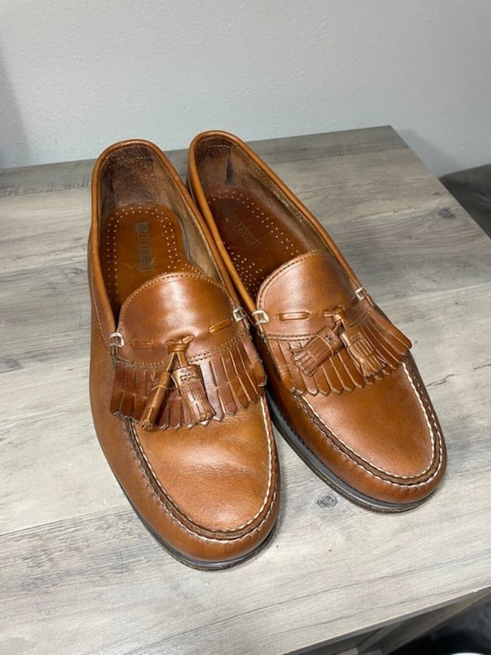 Vintage Dexter Men's Sz 12 WW Brown Leather Kiltie Tassel Loafers Made in USA
